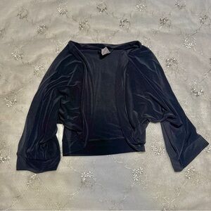 vintage y2k black satin shrug – b. smart – size medium